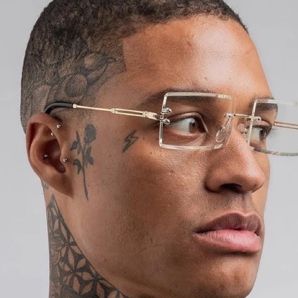 Small Rectangle Rimless Sunglasses - Picture 3 of 4